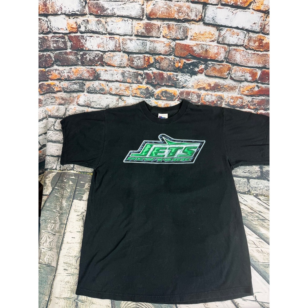 Vintage Pro Player New York Jets T Shirt Mens Large Black Single Stitch NFL USA